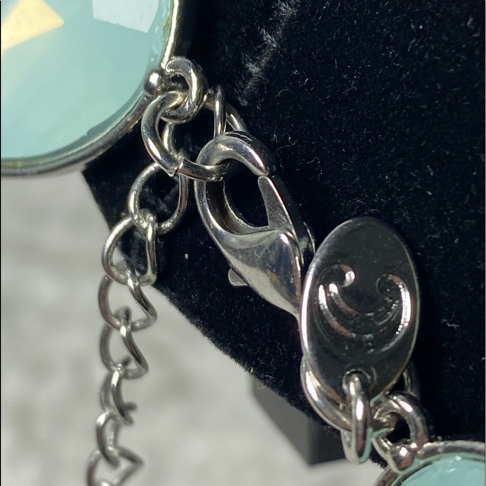CHARMING CHARLIE ~ Silver-tone Aqua Teardrop Statement Necklace - Picture 6 of 13